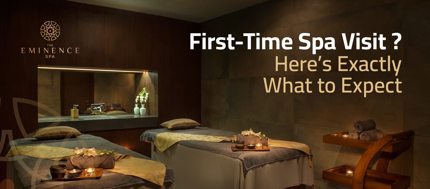 First-time spa guest relaxing in a luxury spa reception area before a wellness treatment