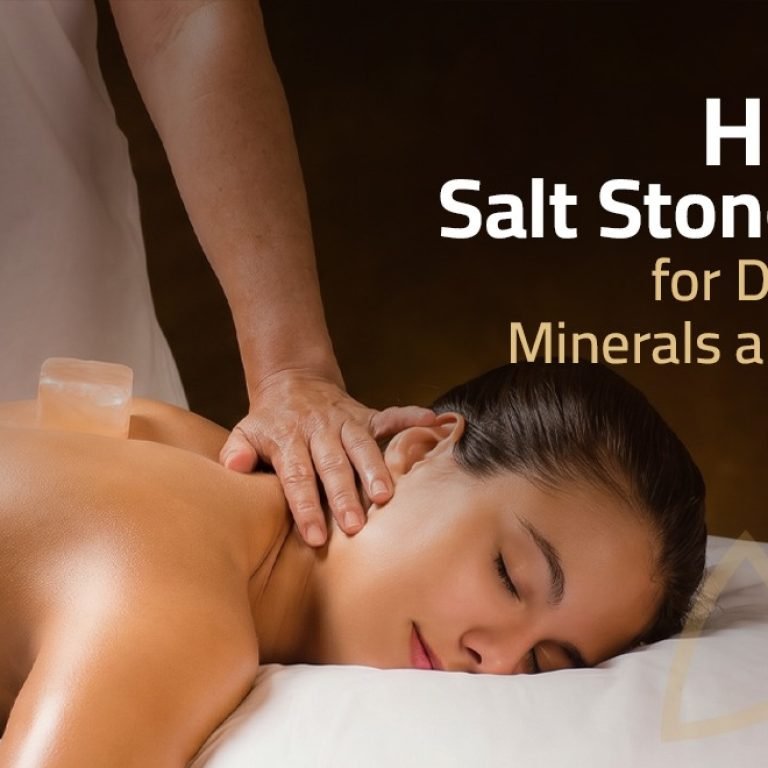 Himalayan salt stone massage therapy promoting deep relaxation, mineral nourishment, and radiant skin